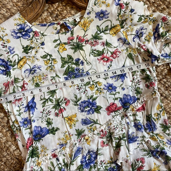 ANNE CARSON Sweet Pea Floral Flutter Top Blouse - Picture 5 of 11